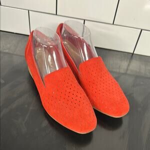 Clarks Women's Juliet Hayes Loafer Flat Red Suede Leather Women’s Size 8.5